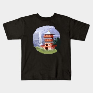 Temple Pixel Art Kids T-Shirt